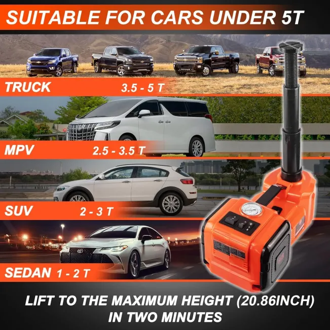 Electric Car Jack Kit 5Ton 12V Hydraulic Car Jack Lift - Image 5
